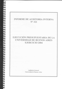 INFORME DE AUDITORIA INTERNA N° 322 EJECUCIÓN