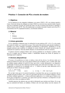 Práctica 1: Conexión de PCs a través de modem