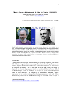 Martin Davis y el Centenario de Alan M. Turing