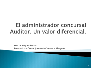 El administrador concursal Auditor. Un valor diferencial.