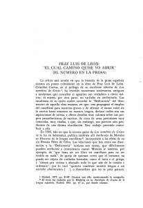 FRAY LUIS DE LEÓN: "EL CUAL CAMINO QUISE YO ABRIR" (EL