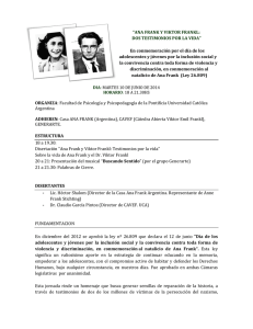 Ana Frank y Viktor Frankl - Universidad Católica Argentina