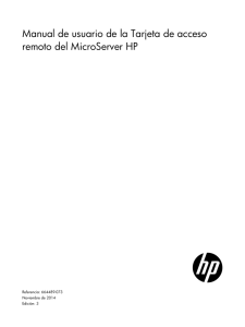 Manual de usuario de la Tarjeta de acceso remoto del MicroServer HP