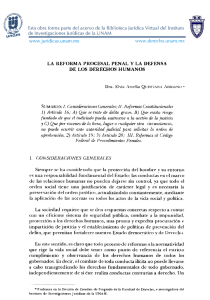 LA REFORMA PROCESAL PENAL. Y 1.A DEFENSA DE