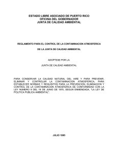 Reglamento Para Control de Contaminaci&oacute;n Atmosf&eacute;rica