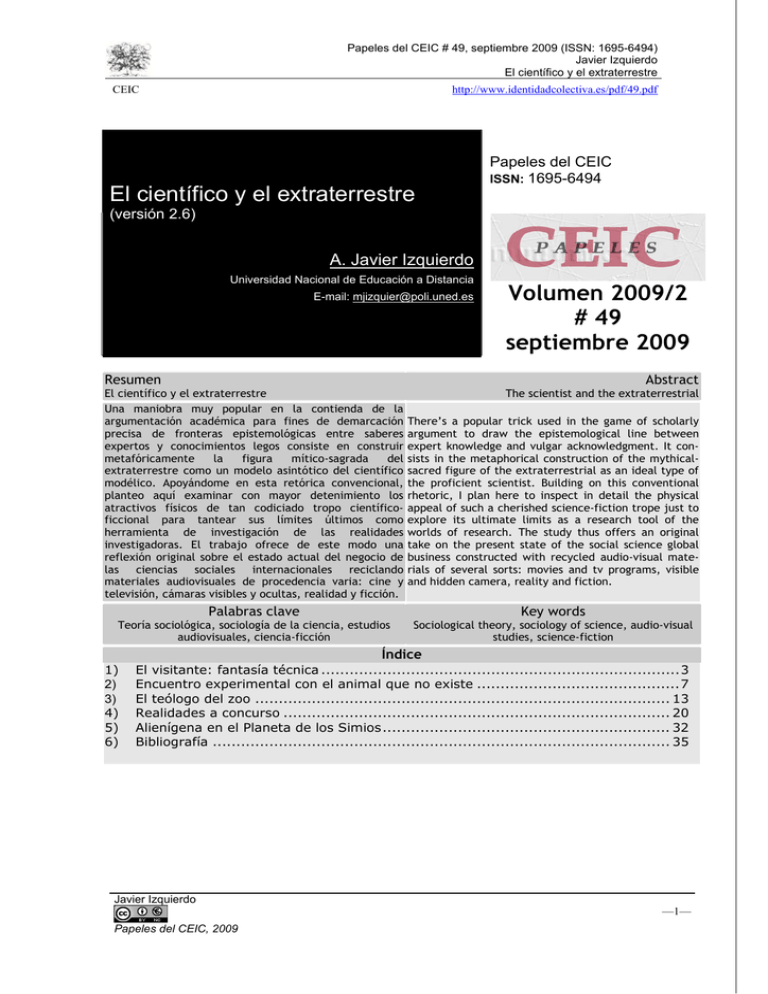El Cient fico Y El Extraterrestre