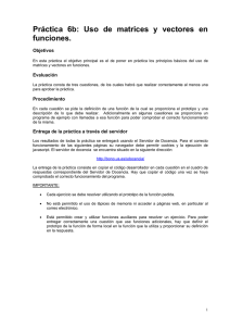 Práctica 6b: Uso de matrices y vectores en funciones.