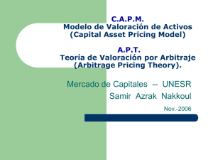C.A.P.M. Modelo de Valoración de Activos (Capital Asset Pricing