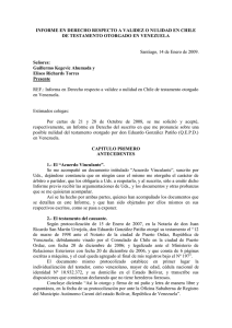 Informe en Derecho respecto a validez o nulidad en Chile de