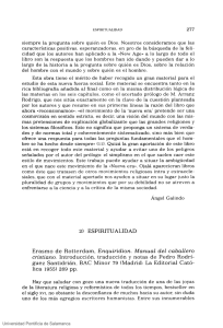 2) ESPIRITUALIDAD Erasmo de Rotterdam, Enquiridion. Manual del