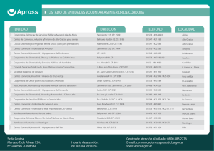 Listado de Entidades Voluntarias Interior de Córdoba