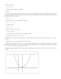 Determinar el punto máximo o mínimo de una parábola