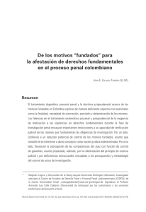 de los motivos &ldquo;fundados&rdquo; para la afectaci&oacute;n de derechos