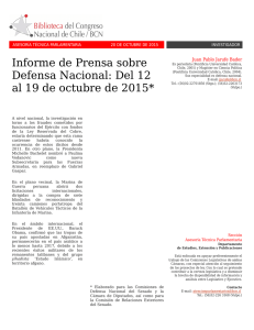 Informe de Prensa sobre Defensa Nacional: Del 12 al 19 de octubre