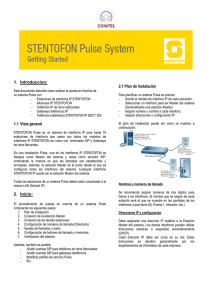 Manual de iniciación PULSE - Interfonia Industrial e IP, Stentofon en