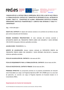 comunicación de la entidad pública empresarial red.es por la que