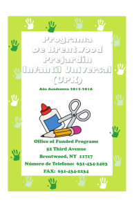 Programa De Brentwood Prejardín Infantíl Universal (UPK)