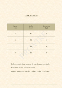 SACOS POLIMESH Largo (cm) Ancho (cm) Capacidad (kg) 33 40 5