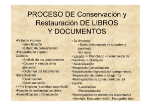 Proceso de conservación y restauración de libros y documentos