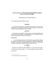 cálculo de la constante de proporcionalidad de la ley de coulomb