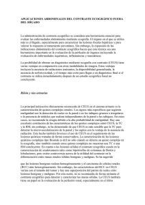 Utilidad del contraste ecográfico fuera del hígado