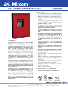 panel de alarma de incendio inteligente fx-350-60-dr