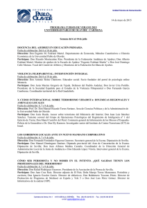 Programación de los Cursos de Verano `Olavide en Carmona` 2015