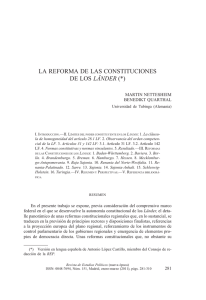LA REFORMA DE LAS CONSTITUCIONES DE LOS LÄNDER (*)