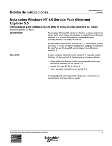 Boletín de instrucciones Nota sobre Windows NT 4.0 Service Pack 6