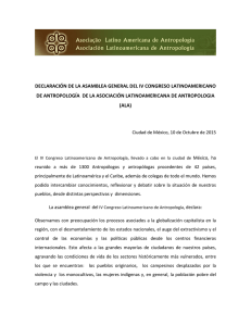 DECLARACIÓN DE LA ASAMBLEA GENERAL DEL IV CONGRESO