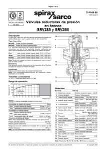 Válvulas reductoras de presión en bronce BRV2S5 y