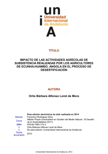 La práctica deagricultura de subsistencia en Ecunha Huambo