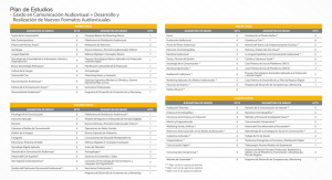 Plan de Estudios del Grado en Comunicación Audiovisual