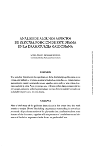 Análisis de algunos aspectos de Electra. Posición de este