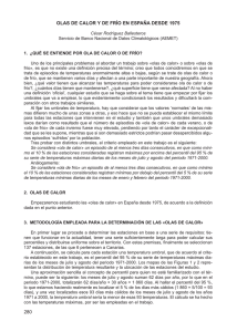 OLAS DE CALOR Y DE FRÍO EN ESPAÑA DESDE 1975 280