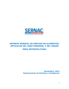 REPORTE MENSUAL DE PRECIOS DE ALIMENTOS, ARTICULOS