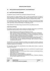 ESPECIFICACIONES TÉCNICAS 3.11 INSTALACIÓN DE EQUIPOS