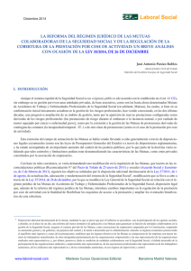 La reforma del régimen jurídico de las Mutuas