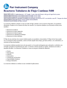 Reactores Tubulares de Flujo Continuo 5400