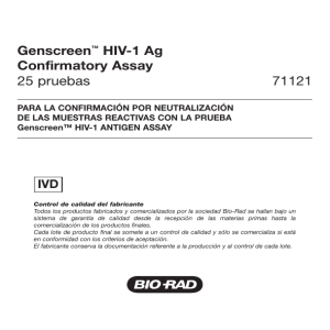 Genscreen™ HIV-1 Ag Confirmatory Assay 25 pruebas - Bio-Rad