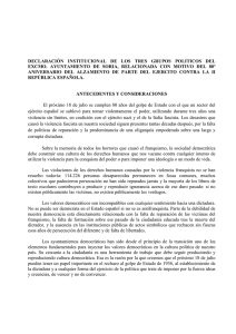 DECLARACIÓN INSTITUCIONAL DE LOS TRES GRUPOS