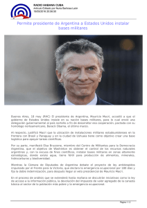 Permite presidente de Argentina a Estados Unidos instalar bases