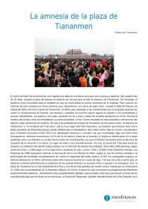 La amnesia de la plaza de Tiananmen
