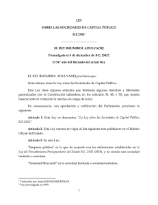 LEY SOBRE LAS SOCIEDADES DE CAPITAL PÚBLICO BE25421