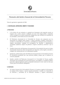 Normativa del Archivo General de la Universidad de Navarra