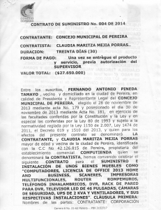 Contrato - Concejo Municipal de Pereira