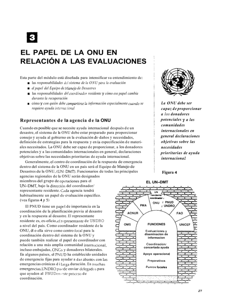 el papel de la onu en relación a las evaluaciones