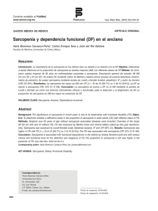 Sarcopenia y dependencia funcional (DF) en el
