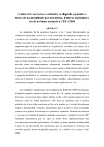 Gestión del resultado en entidades de depósito españolas a través