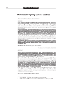 Helicobacter Pylori y Cáncer Gástrico